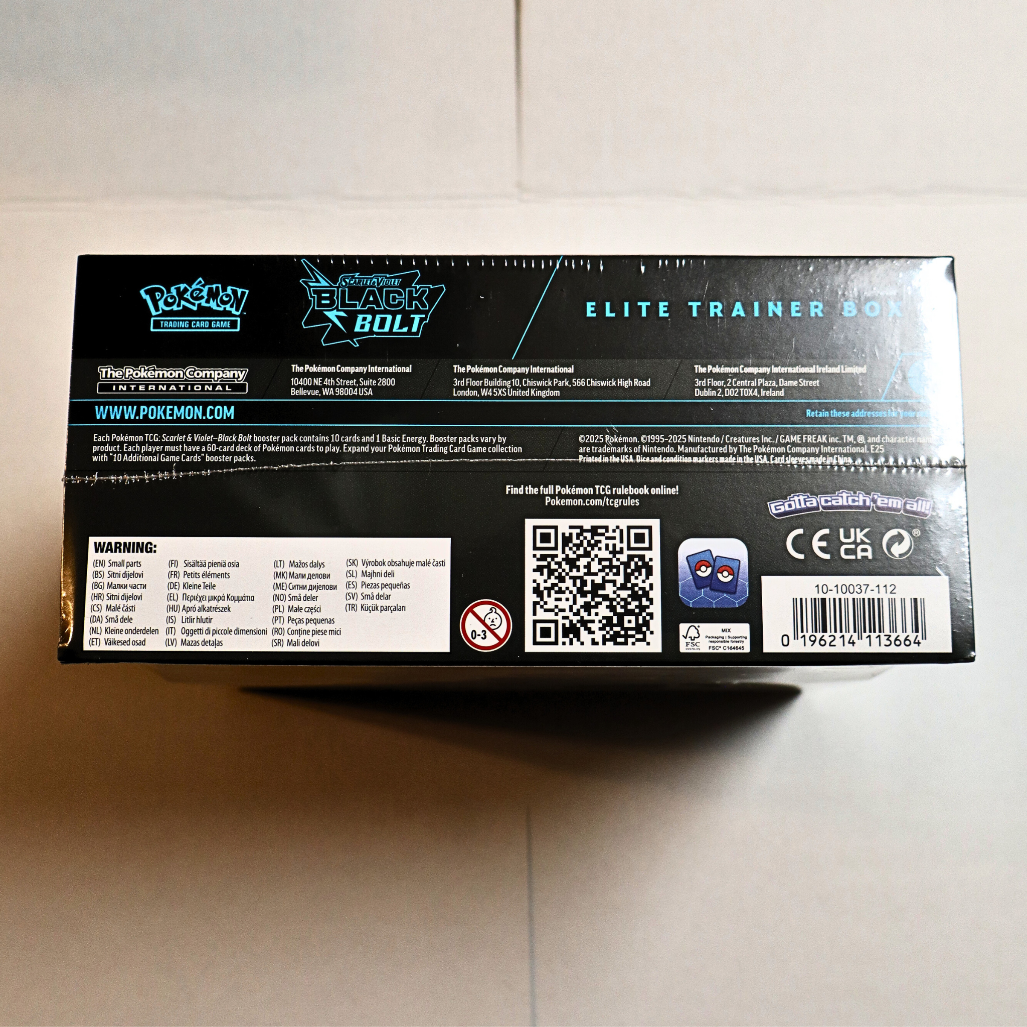 [SEALED] Scarlet & Violet Black Bolt Elite Trainer Box